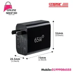 STARTRC Universal 65W PD Fast Charging Adapter (Black) | USB-C Fast Charger - 3