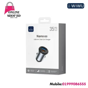 WiWU 35W Nano Lite A+C Fast Car Charger (Wi-CC030) | PD & QC 3.0 Dual Port Car Charger
