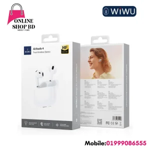 WiWU Airbuds 4 ANC (4-Mic ENC) True Wireless Earbuds | Bluetooth 5.4